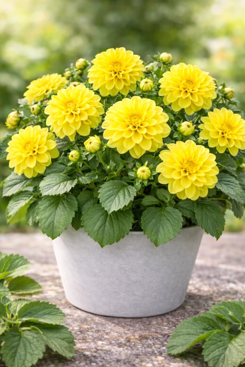 Dalia Hybrida Midalio Yellow ŻÓŁTA