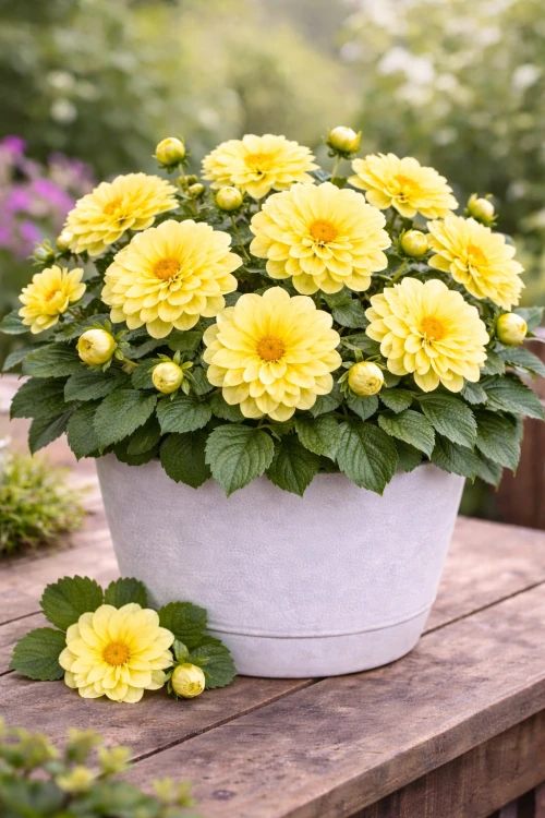 Dalia Hybrida Midalio Yellow ŻÓŁTA